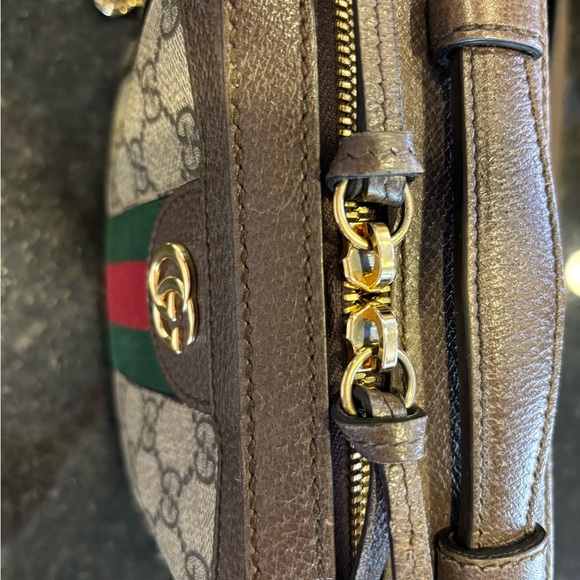 🌟 Gucci Gg Supreme Monogram Mini Ophidia Top Handle Shoulder Bag 🌟 - Picture 12 of 13